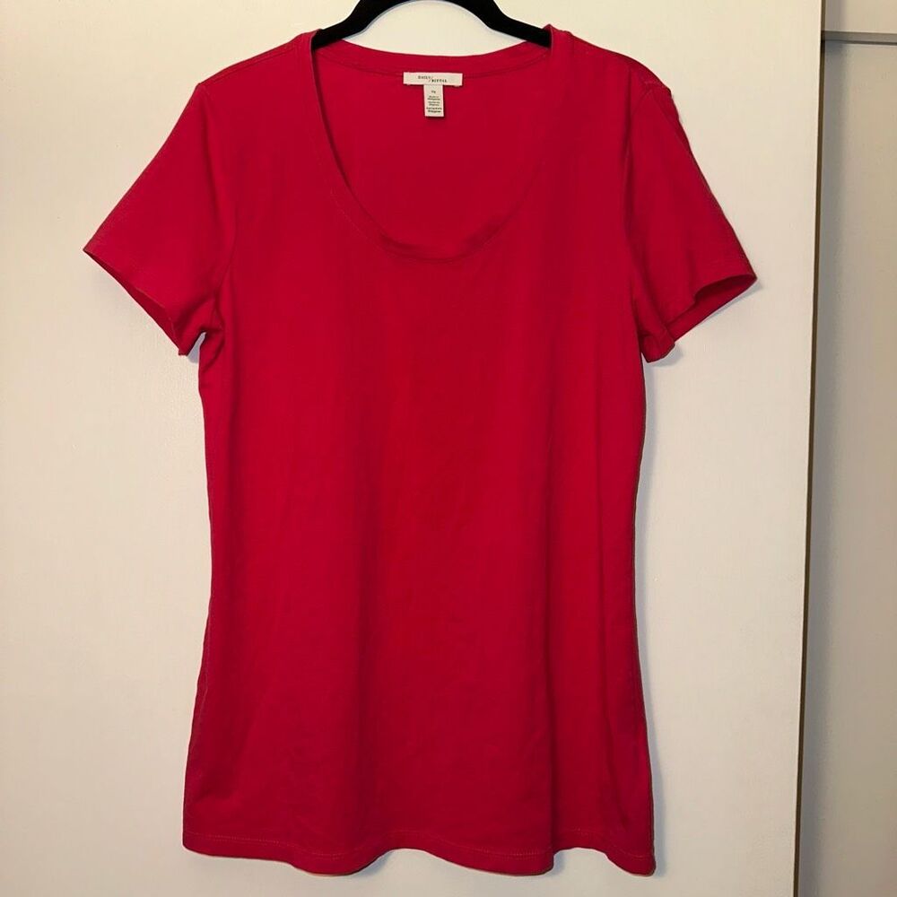 Daily Ritual Womens Large Hot Pink Round Neck Short Sleeve Basic Tee NWOT